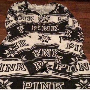 Pink black and white and gray night gown